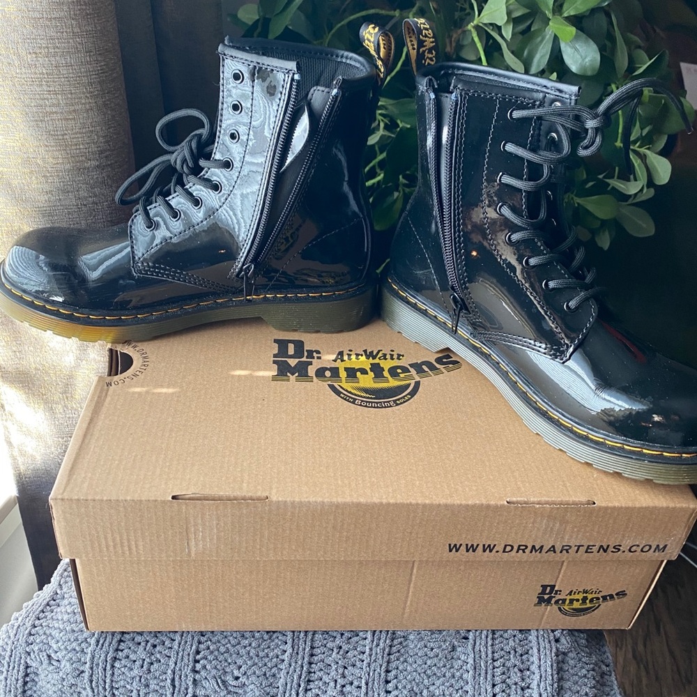 Dr. Martens patent leather combat boots